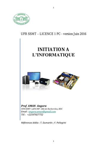 Cours initiation Info L1  etudiants