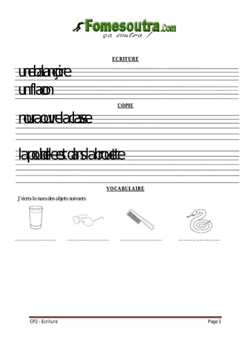 Evaluation Maths - Orthographe - EDHC - Vocabulaire CP2