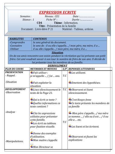 EXPRESSION ECRITE CE1