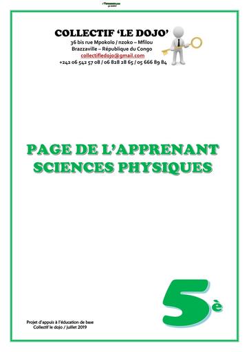 COURS DE PC 5ième COLLECTIF LE DOJO BY TEHUA