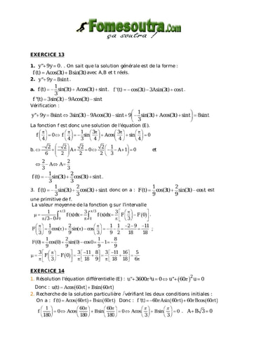 Corrigé TP 27 équations différentielles maths niveau Terminale D