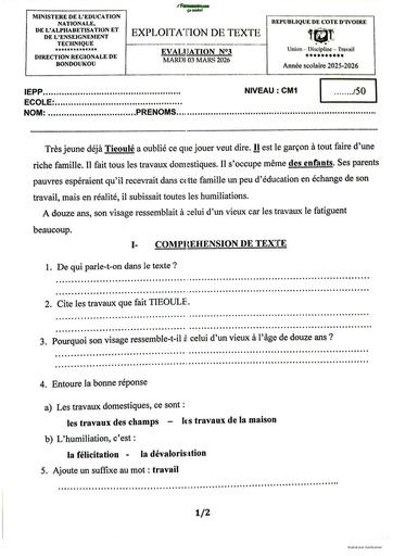 COMPOSITION N°3 COMBINE PRIMAIRE CP1 CM2 BY TEHUA