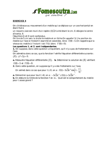 TP 23 équations différentielles maths niveau Terminale D