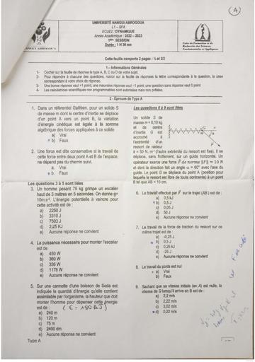 L1 Sfa una ecue 2 Dynamique S1 2023