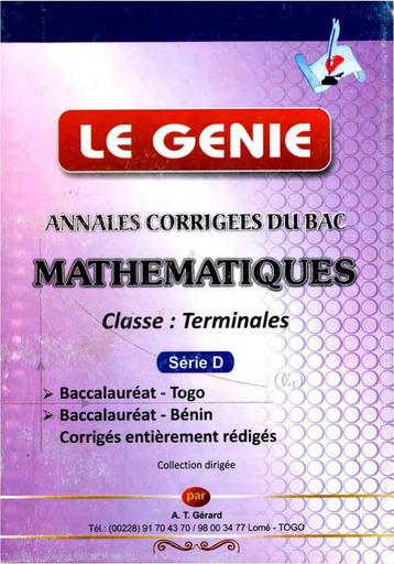 Annale Maths Le Genie Tle Serie D By TEHUA