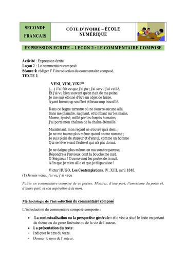 2nde EE Com Composé S5 Rédiger Introduction