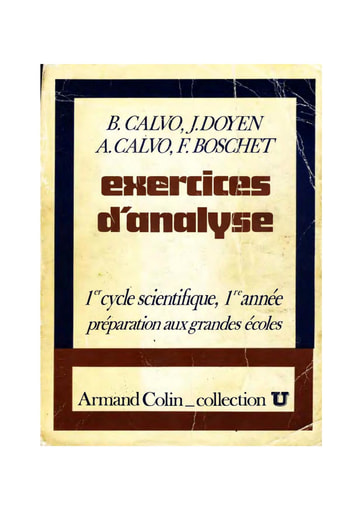 Exercices Analyse 1er cycle scientifique 1re annee preparation aux