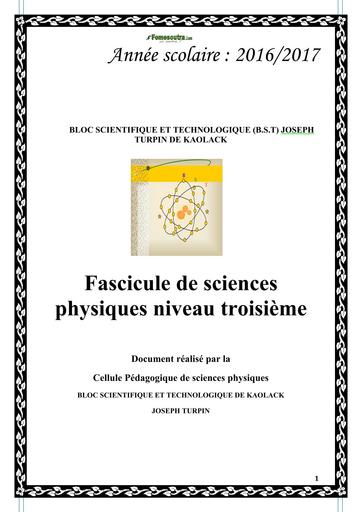 FASCICULE DE PC NIVEAU 3ième 2025 BY TEHUA