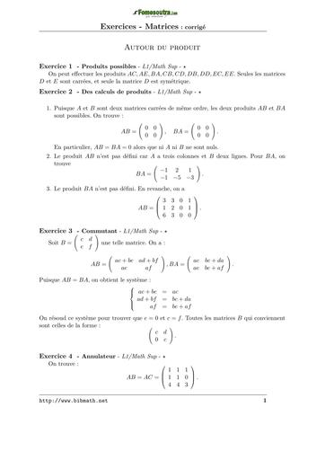 TD BTS FILIERE INDUSTRIELLE ELECTROTECHNIQUE TRAVAUX DIRIGE DE MATHS 5 ALGEBRE MATRICES CORRIGE BY TEHUA