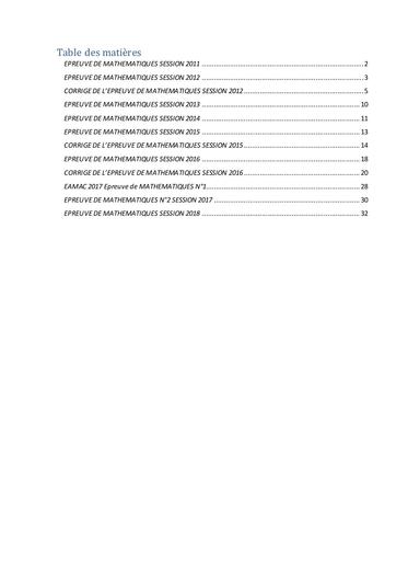 EAMAC MATHEMATIQUE TECHNICIEN