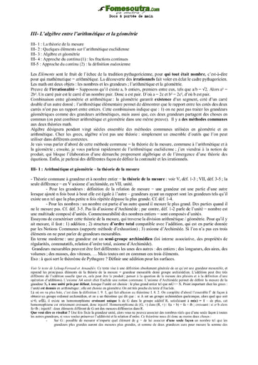 Philosophie et Mathematiques
