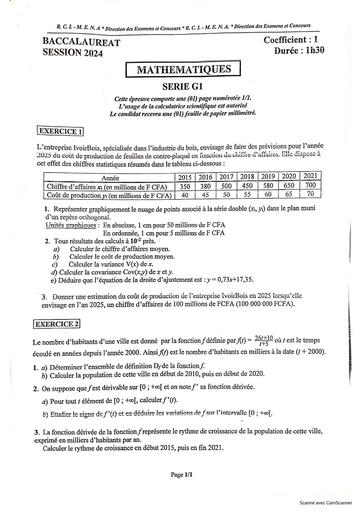 BAC 2025 MATHS SERIE G1 SUJET+CORRIGE BY TEHUA