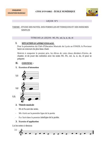5e EM L1 MI FA sol la si do ré