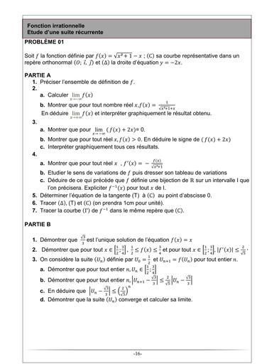 50 problemes du moment MATHS Tle CD SUJETS by TEHUA