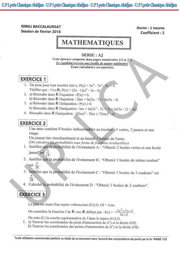 Bac blanc MATHS A2 UO LCA by Tehua