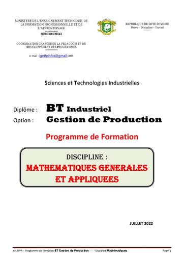 BT Gest Product MATHS revisé 2022 by Tehua