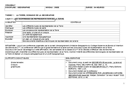 TH1 G3 2nde LES TECHNIQUES DE REPRESENTATION DE LA TERRE