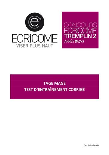 CONCOURS TREMPLIN2 ECRICOME