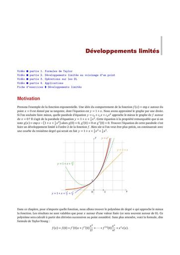 08 Développement limité Cours TD exo7