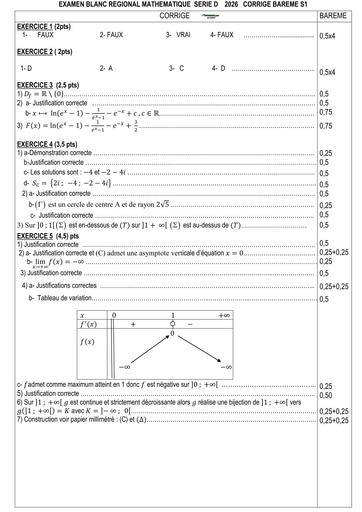 BAC BLANC 2026 DRENA GAGNOA SUJET MATHS SERIE D (BAREME) by TEHUA