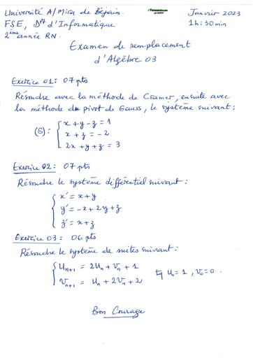 Examen2 Algèbre 3 L2 2023 by TEHUA