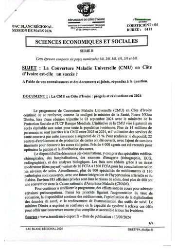 BAC BLANC ECONOLMIE Série B by TEHUA pdf