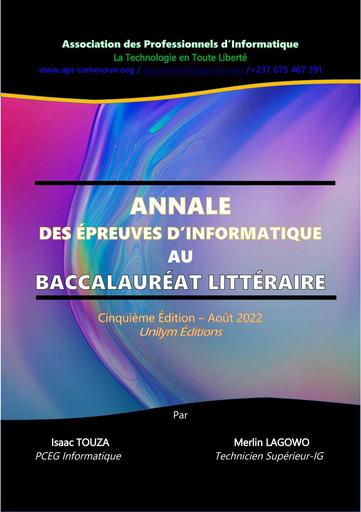 ANNALES DES EPREUVES D'INFORMATIQUE Tle A by TEHUA