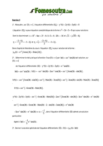 Corrigé Maths BTS blanc BTS GO 1996