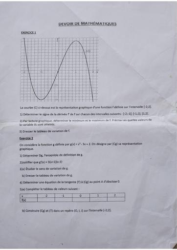 Devoir de maths 1iere D by Tehua