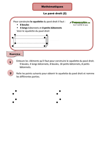 Le pavé droit (2) - Cours CE1