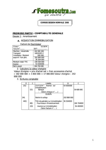 Corrigé d'étude de cas BAC G2 2005