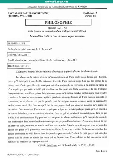 BAC blanc PHILOTle A1 A2 Dren Korhogo
