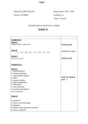 BAC BLANC 2026 DRENA ABOISSO SUJET SVT SERIE D (SUJET) by TEHUA