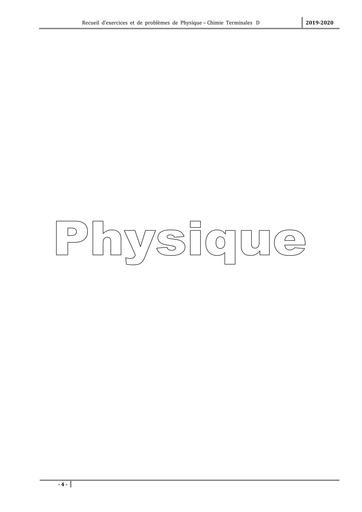 Doc exercices corrigé Physique chimie Tle D