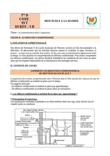 Cours complets SVT Tle D CI APC by Tehua