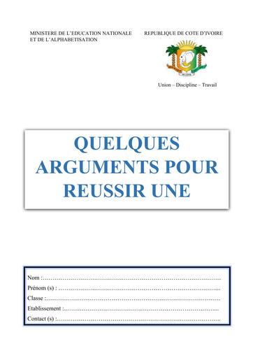 Document Quelques ARGUMENTS pour réussir une DISSERTATION By Tehua