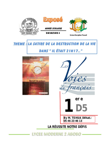 Exposé: l'oeuvre "il était 21h17… "