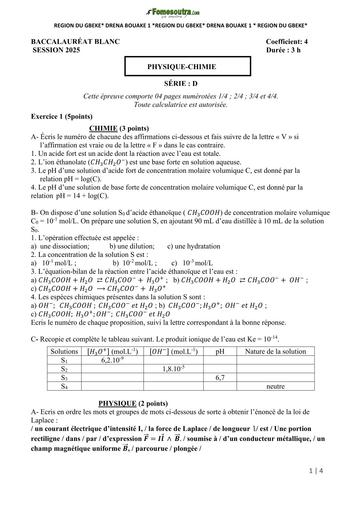 BAC BLANC REGIONAL MARS 2025 DREN BOUAKE 1 PC SERIE D SUJET BY TEHUA