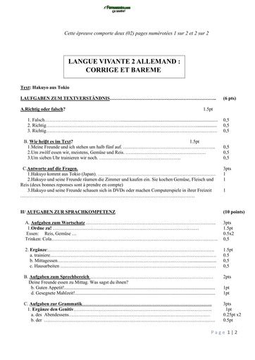 BAC BLANC MARS 2026 DRENA ABIDJAN 4 SUJET LV2 ALLEMAND SERIE A (BAREME) by TEHUA