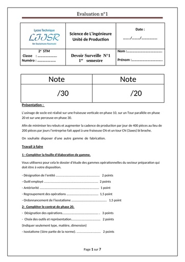 Examen specialise socle by Tehua
