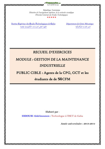 Fascicule de TD Maintenance Industrielle