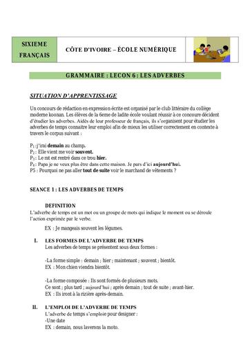 6e Gr L6 S2 adverbes temps