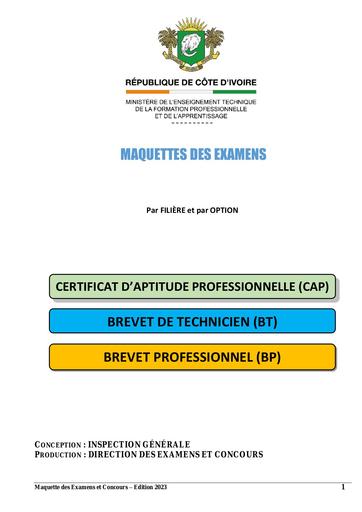 MAQUETTES EXAMENS REVISEES VERSION FINALE 30 AVRIL 2024 by Tehua