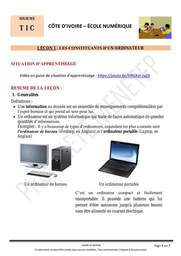 Cours d'informatique Lycée& Collège ecole online By Tehua.pdf