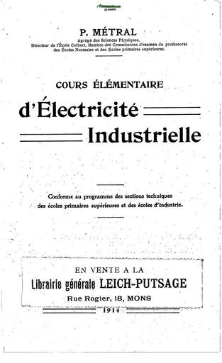 Cours Élémentaire D'électricité Industrielle by TEHUA