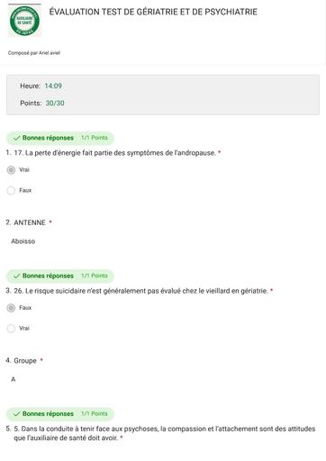 INFAS ÉVALUATION TEST DE GÉRIATRIE ET DE PSYCHIATRIE By TEHUA