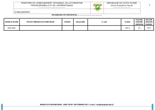 PROGRESSION   1BT   IS  TOPO 2023