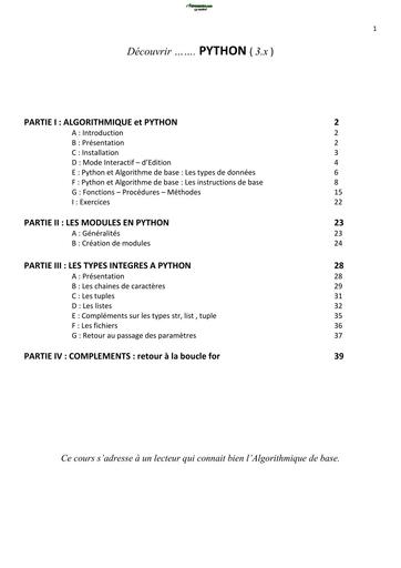 COURS D'INFORMATIQUE DECOUVRIR ALGO ET PYTHON L1 by TEHUA