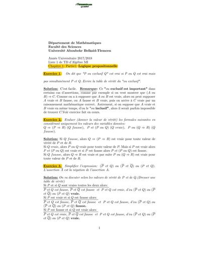 TD1 Algebre 17 18 Corrige BY TEHUA