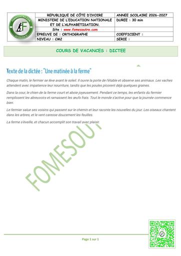 FICHE 13 ORTHOGRAPHE DICTEE CM2 BY TEHUA